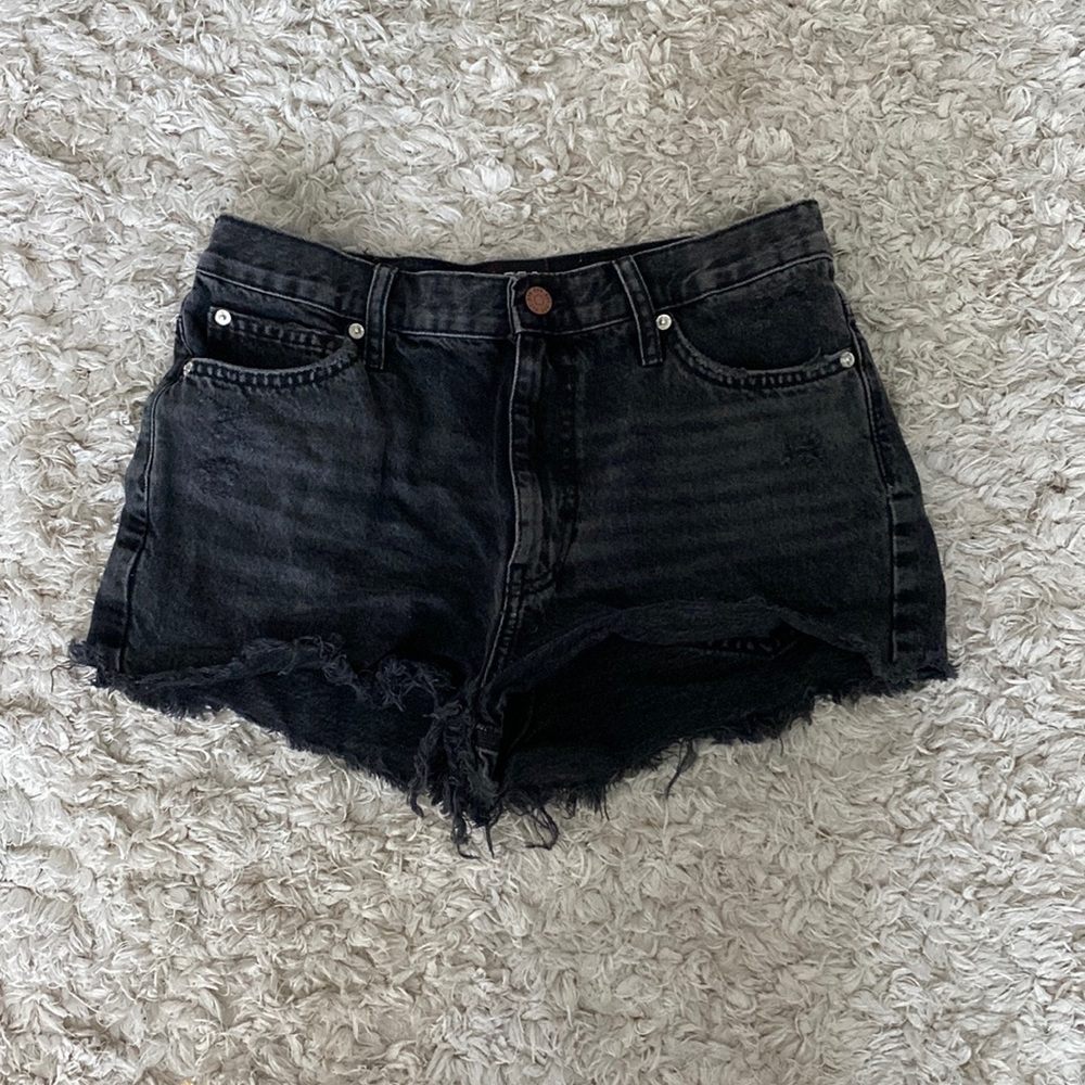 black jean shorts